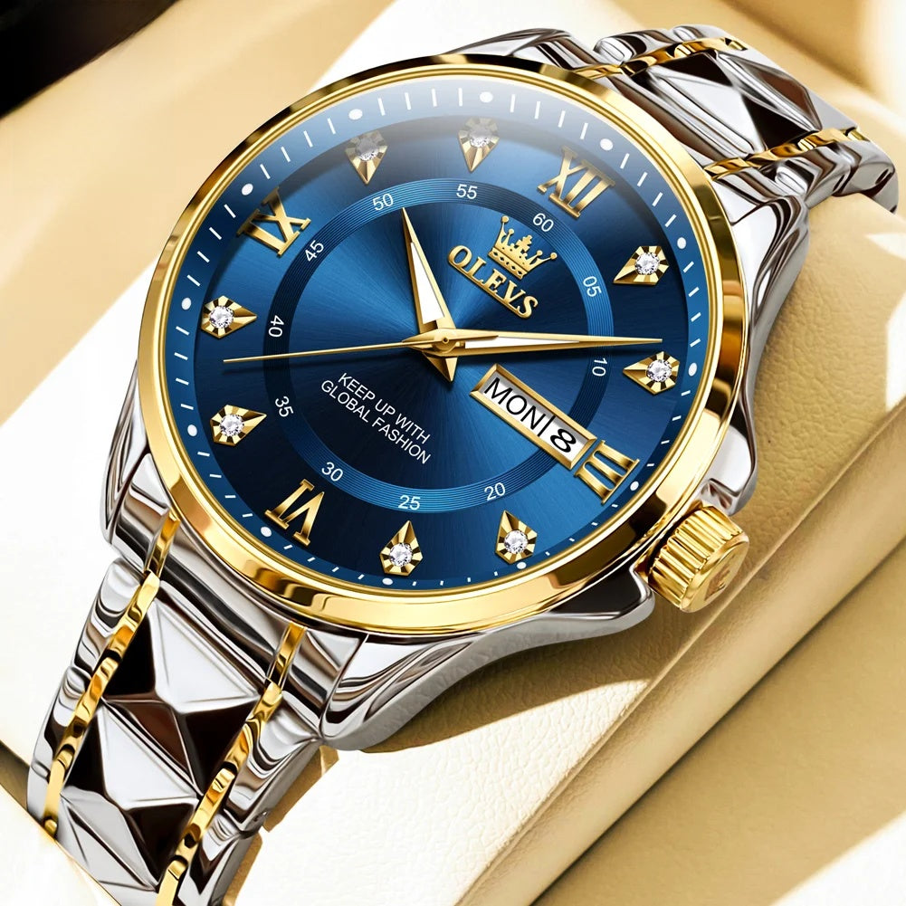 Stainless Steel Day-Date Watch - Women's, Men's & Couples