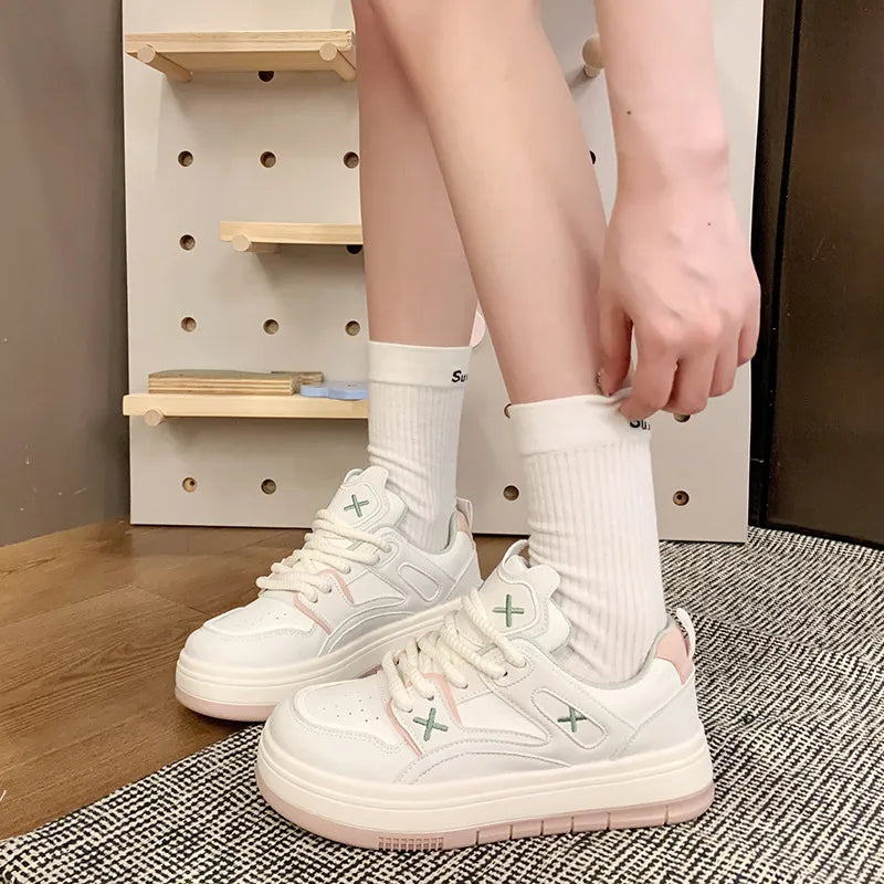 Round Toe Lace Up Sneakers