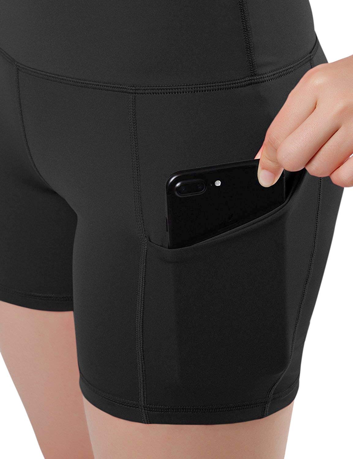 JupiterGear Jolie - Pantalones cortos deportivos de tiro alto con bolsillos en la cadera