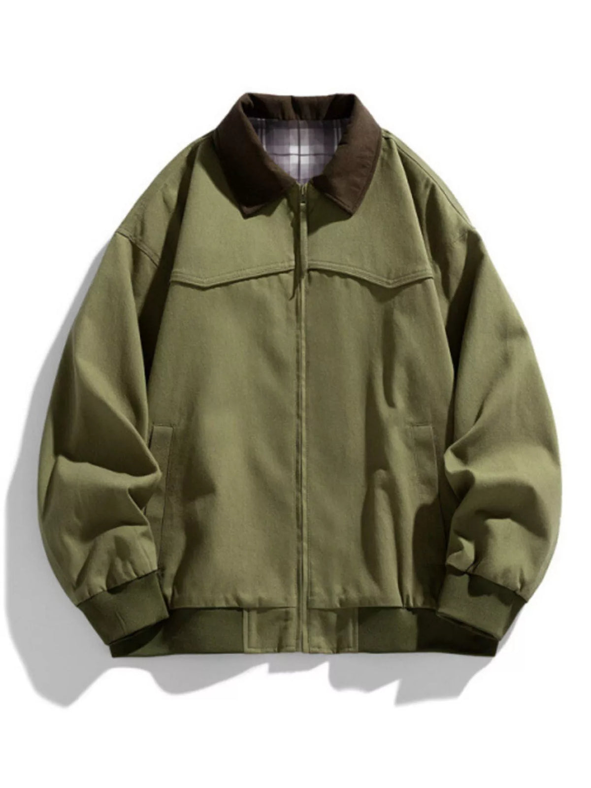 Men's Full Size Zip Up Long Sleeve Jacket Plus Size
