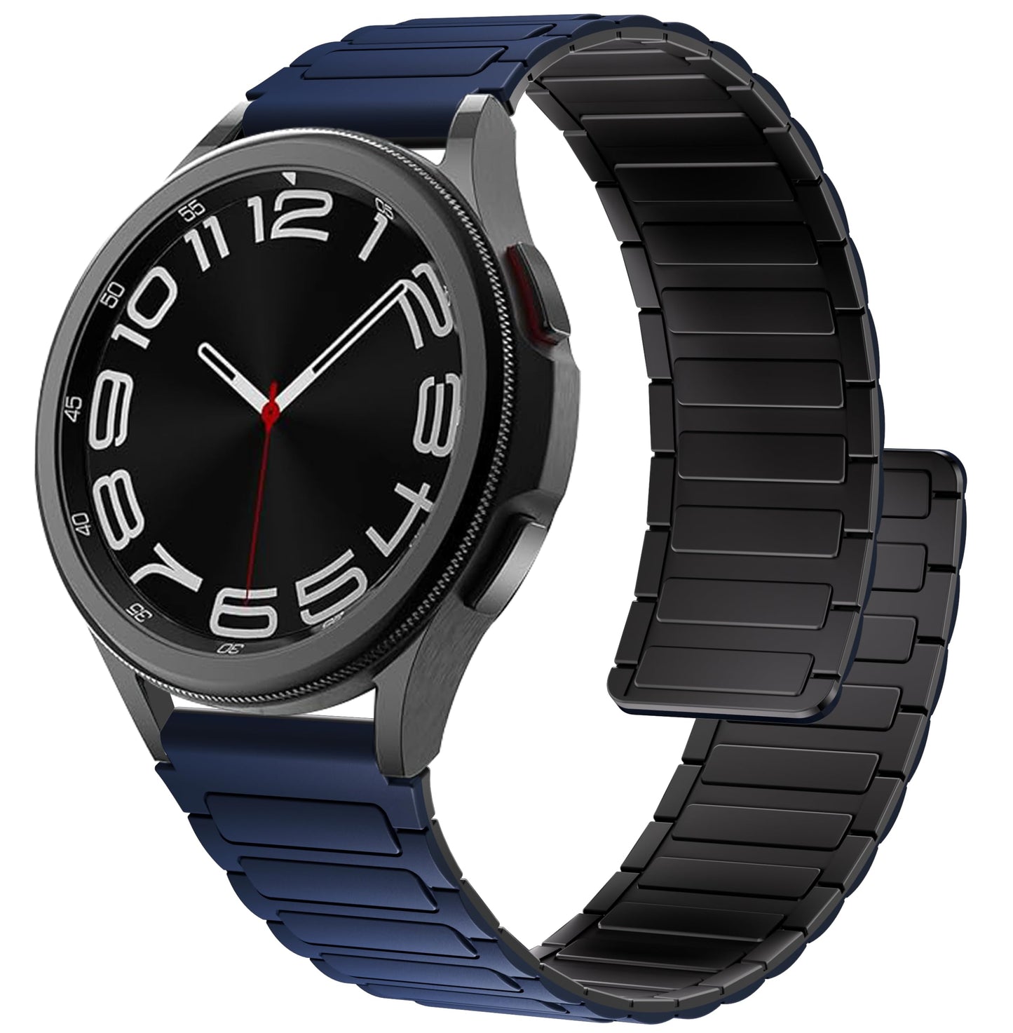 Magnetic watchband Compatible with Samsung Galaxy Watch 6 Band/Galaxy Watch 5/Galaxy Watch 4 Band Galaxy Watch 5 Pro/Galaxy Watch 3/Active 2 Watch Silicone Replacement Wristband Strong Magnet link (Blue)
