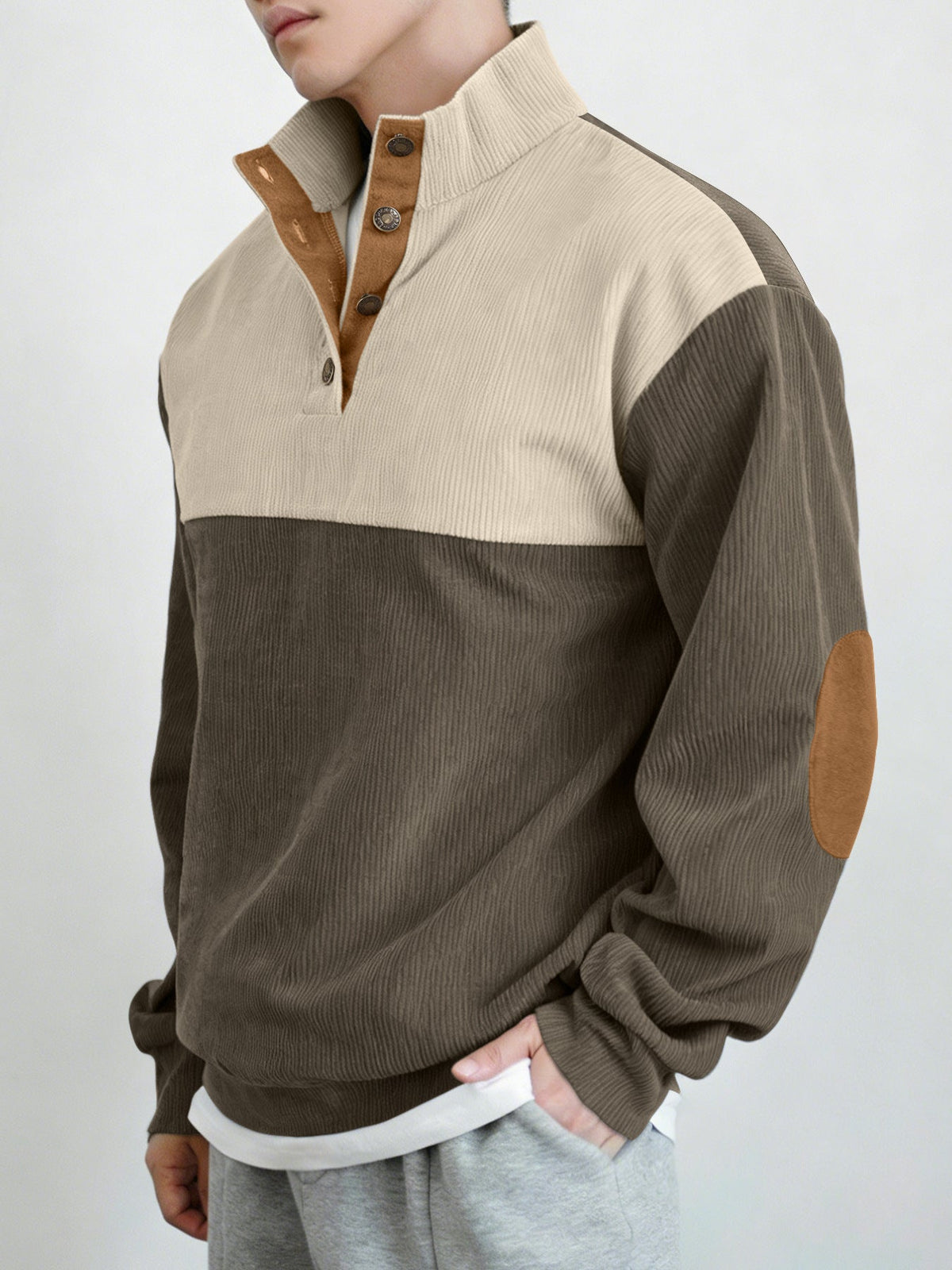 New Autumn Winter Men's Outdoor Jacket Amazon Corduroy Casual Stand Up Collar Long Sleeved Hoodie  In Stock On Amazon