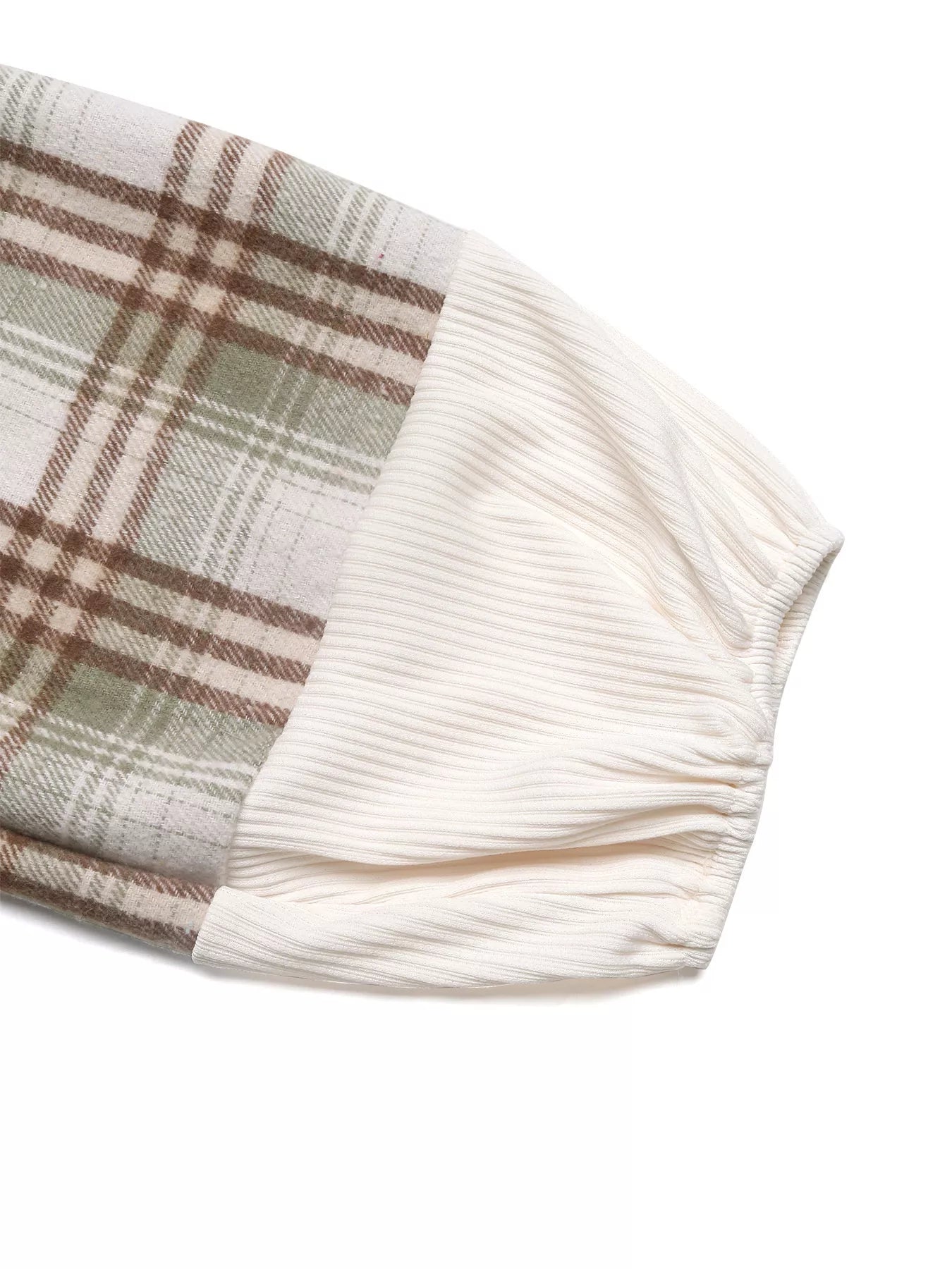 Plaid V-Neck Button Front Sweatshirt