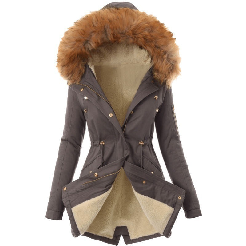 Slim Warm Hooded Padded Jacket for Women