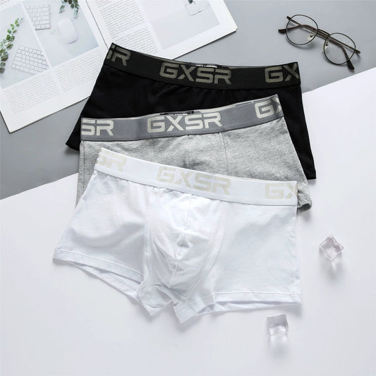 Men's Purified Cotton Low Waist Breathable Comfortable Solid Color Underwear