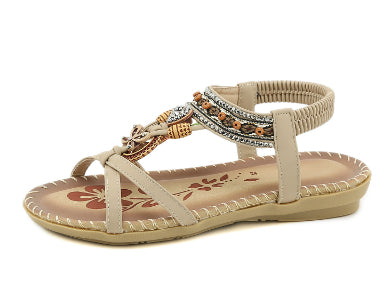 Women's Flower Rhinestone Flat Sandals