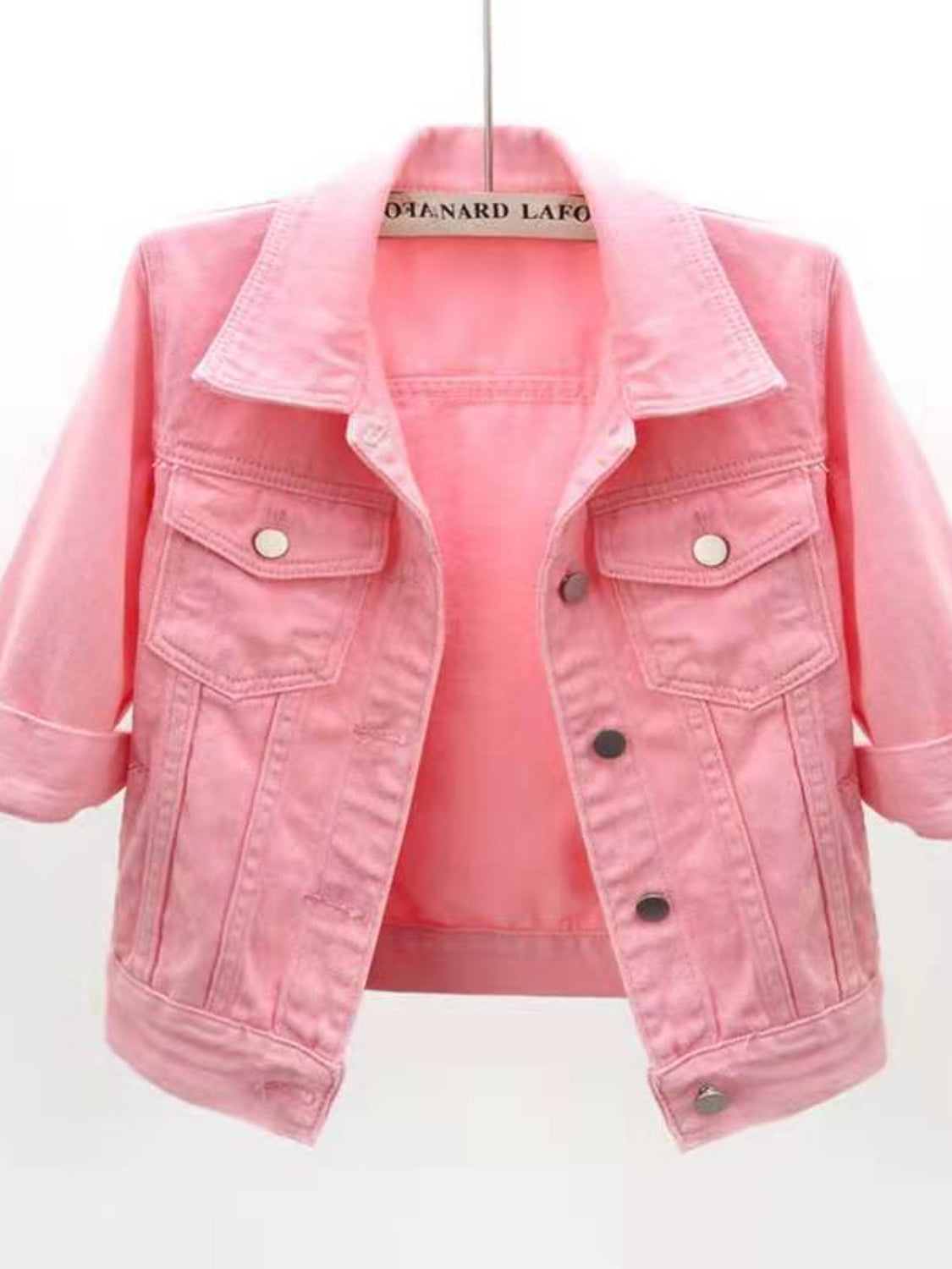 Full Size Cropped  Denim Jacket Plus Size