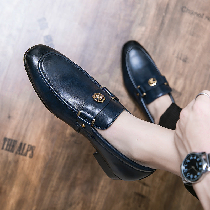 Men's Metal-Buckle Slip-On Shoes