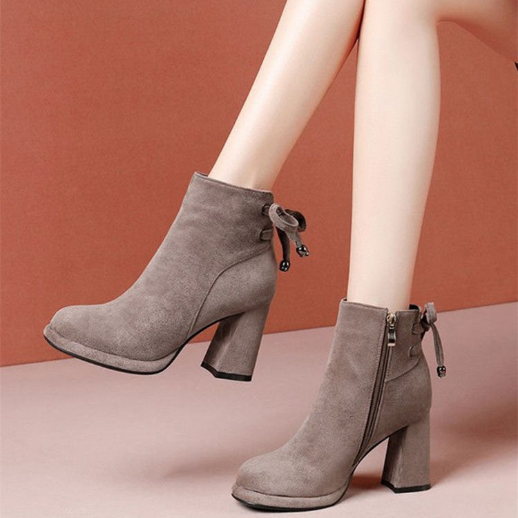 Casual Lace-up British-style Women's Boots