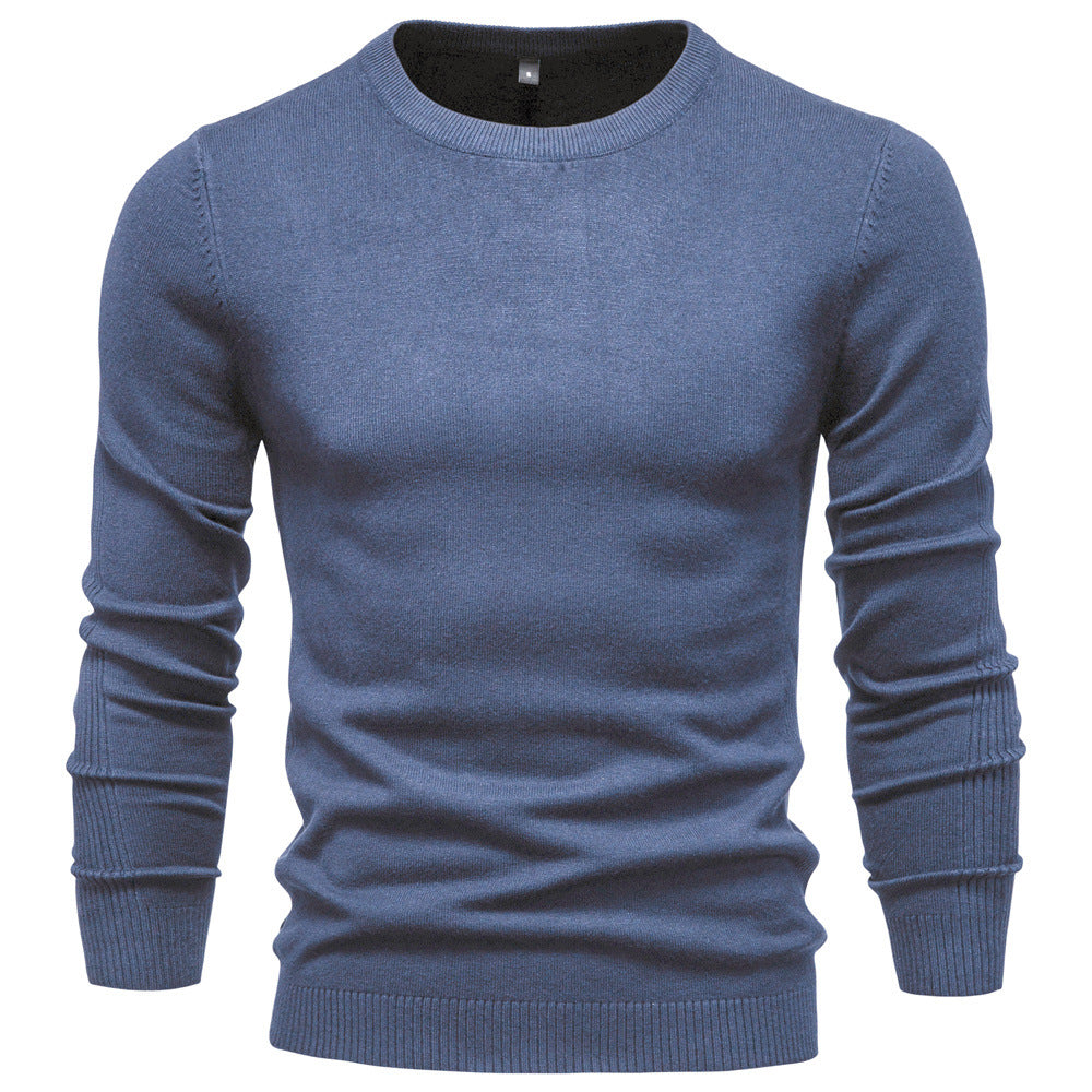 10-Color Autumn And Winter Thickened Men's Sweater, Round Neck Slim-Fit Men's Knitwear, Casual Men's Knit Top