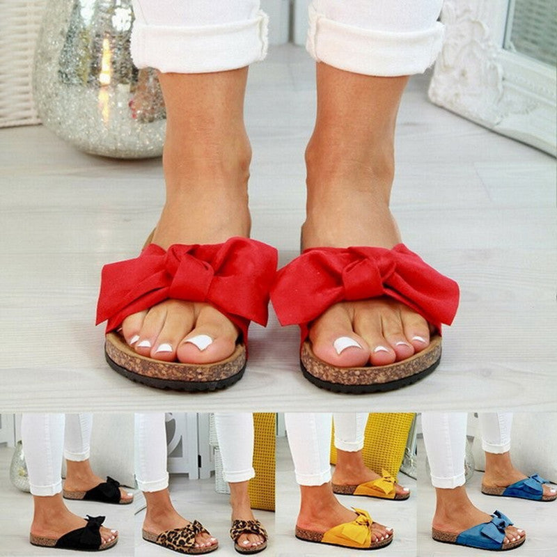 Women's Bow Platform Slide Slippers