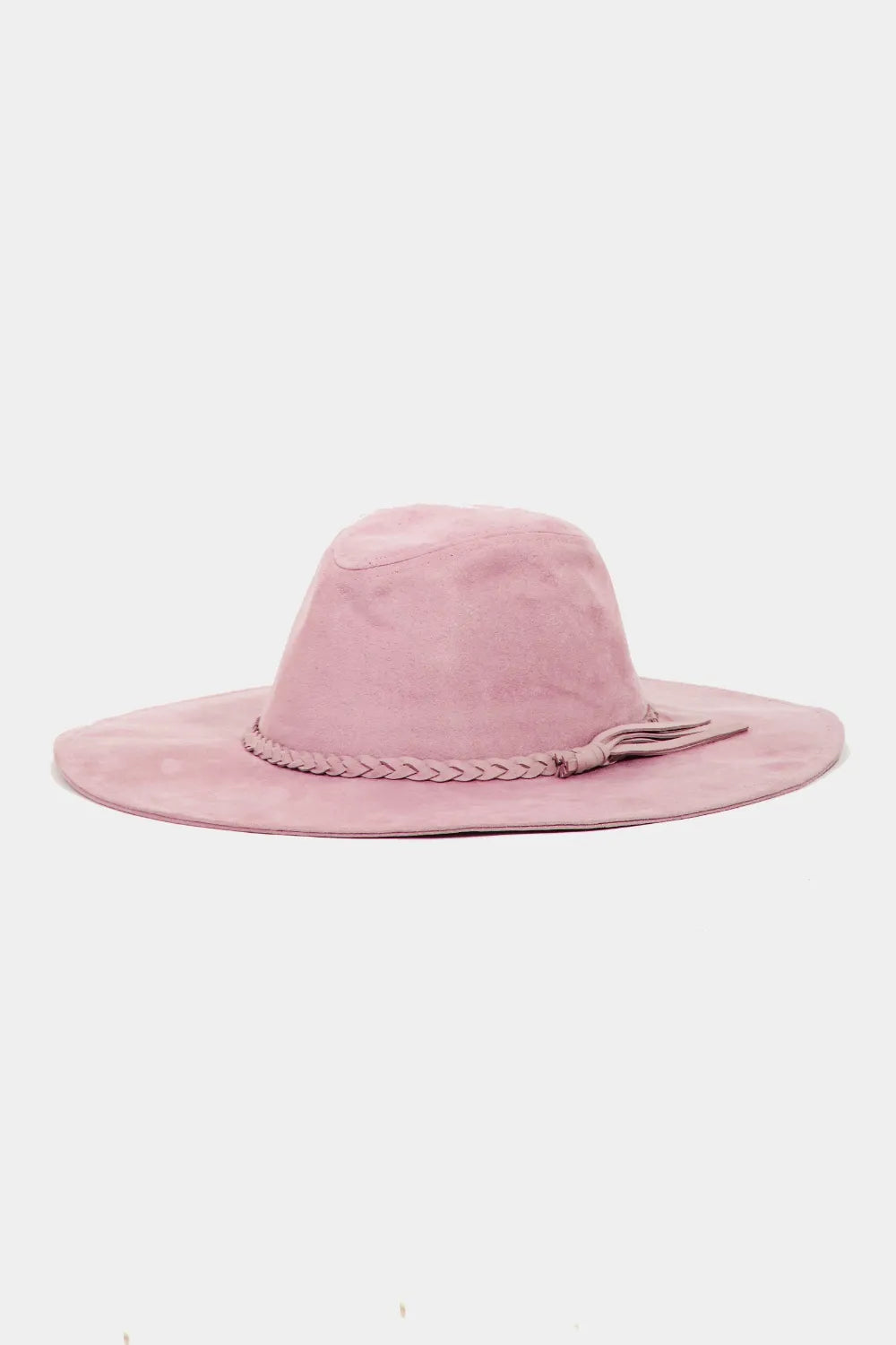 Sombrero Fame trenzado de imitación de gamuza