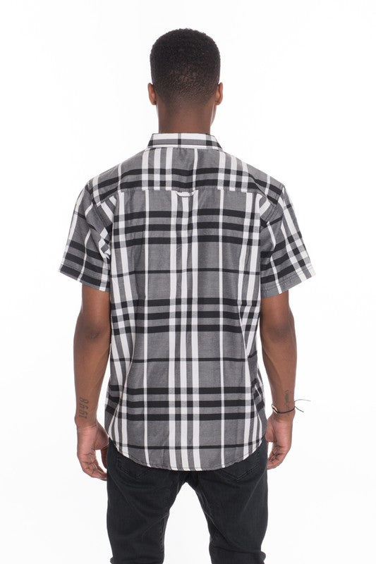 Camisas de cuadros de manga corta informales Weiv para hombre