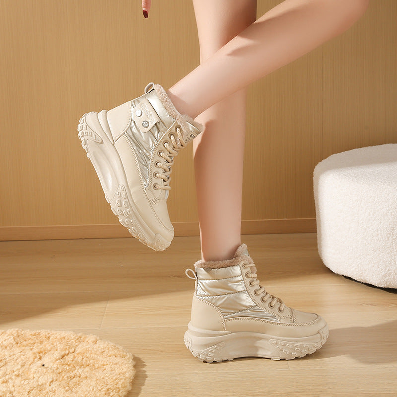 Fleece-Lined High-Top Windproof Boots