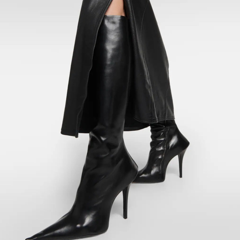 Women's Stiletto Heel Pointed-Toe Knee-High Boots