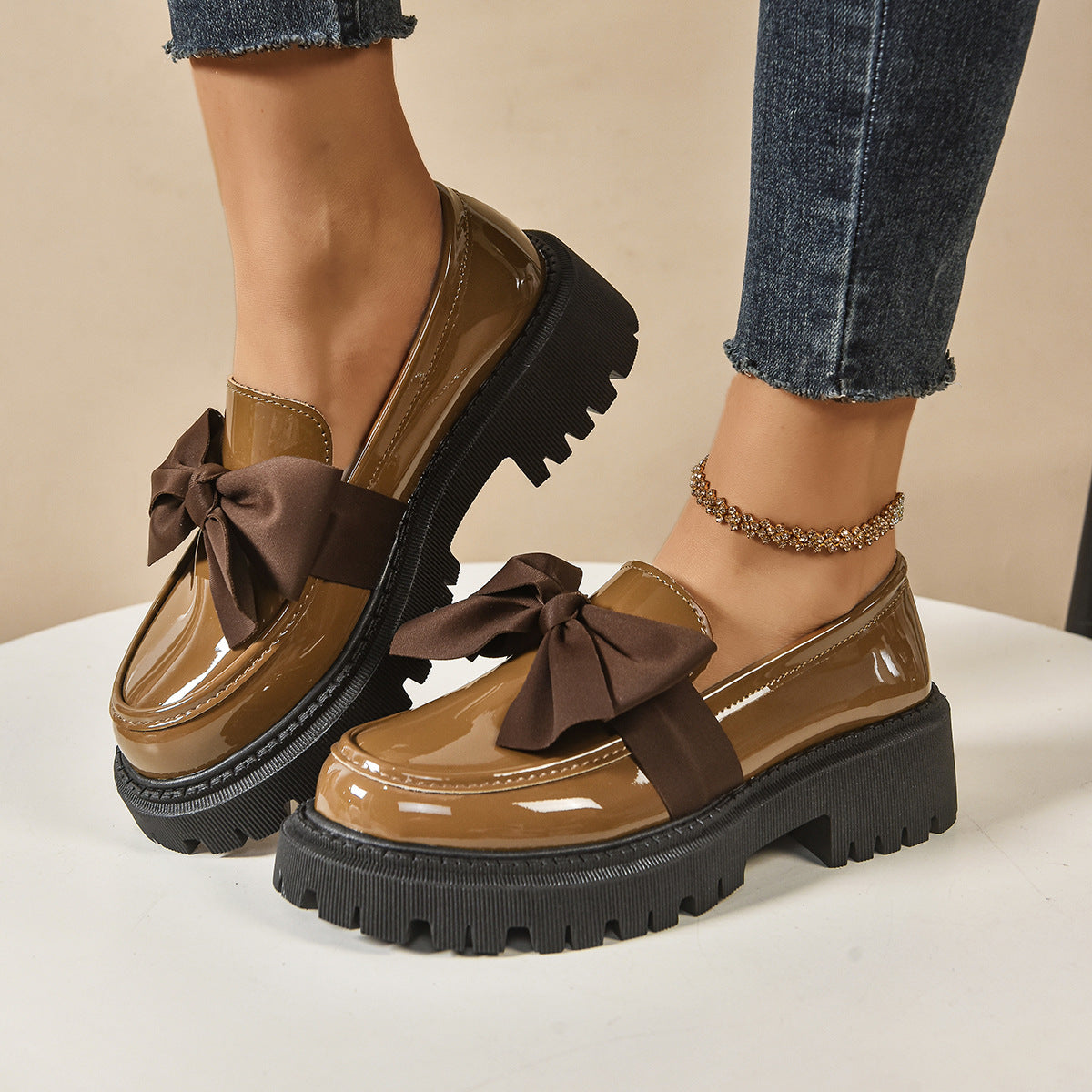 Women's Bow-Tie Loafer Shoes