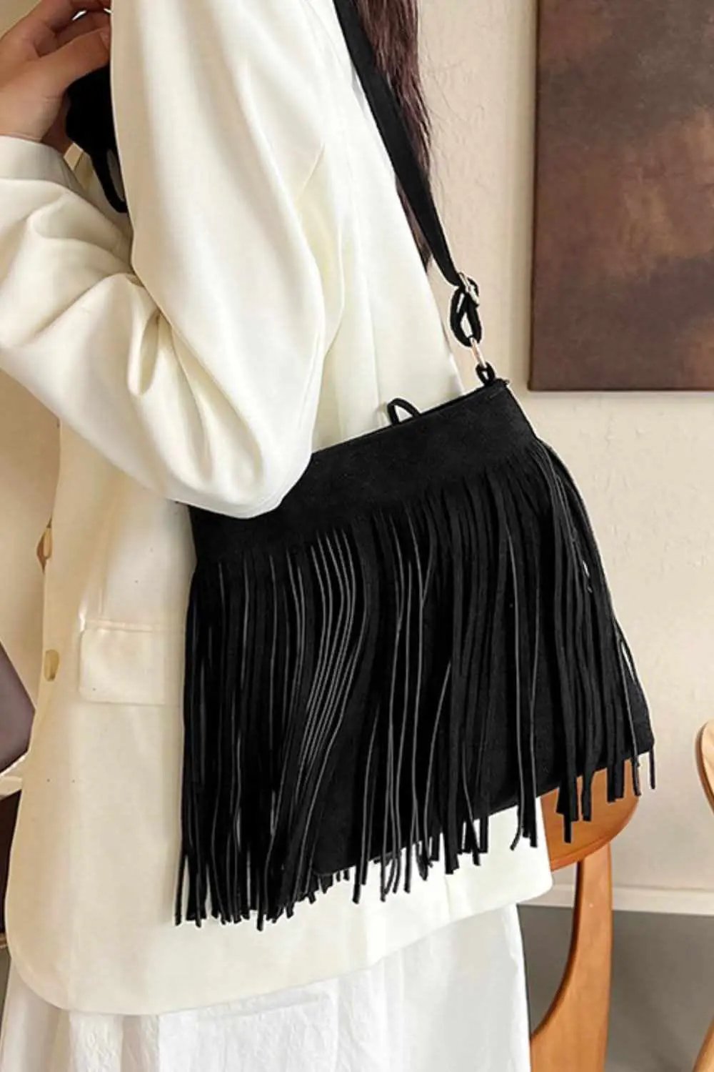 Accessories Trendsi Suede Fringe Bag + Everyday Style + Women's Crossbody + Chic, Small