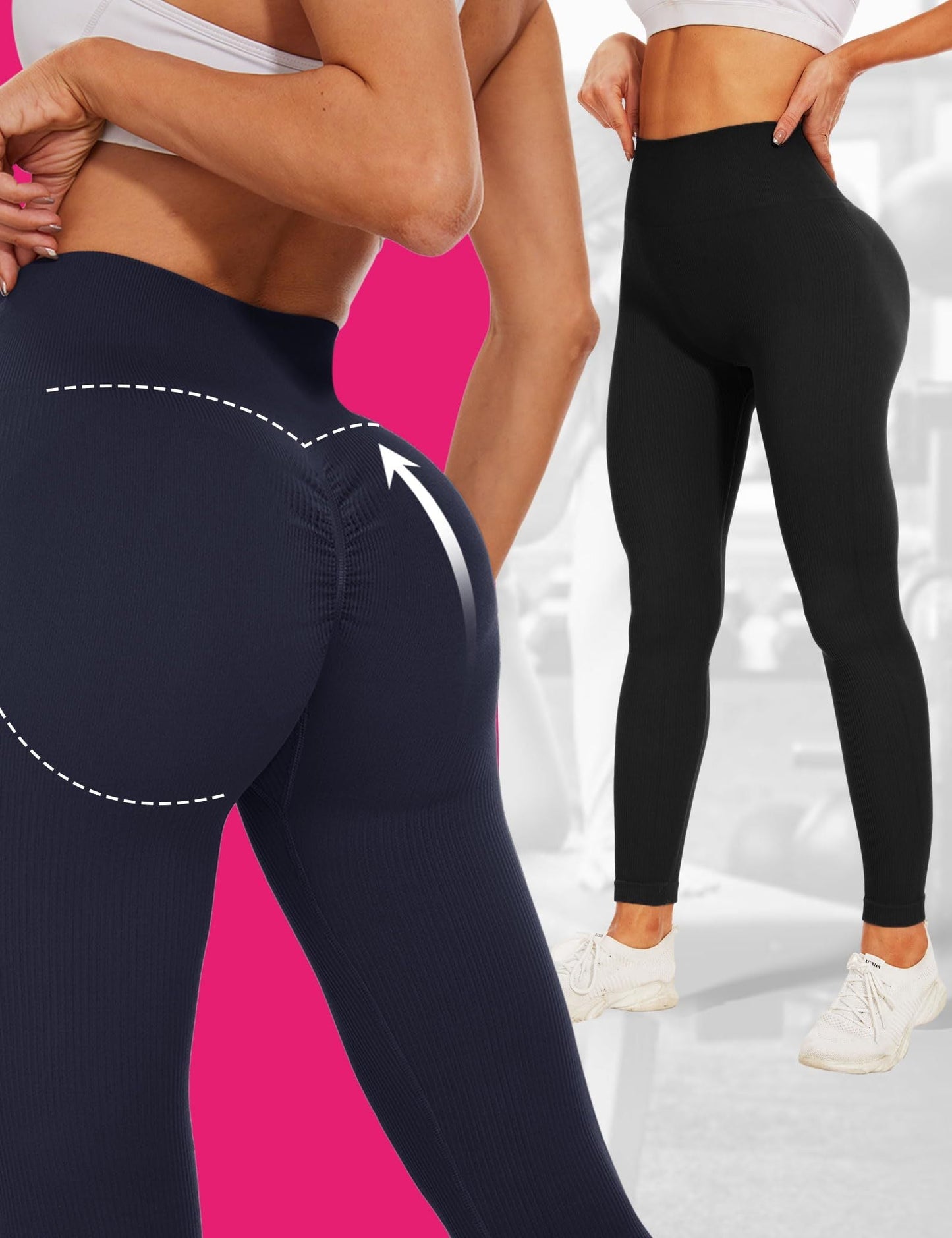 Leggings capri sin costuras de cintura alta
