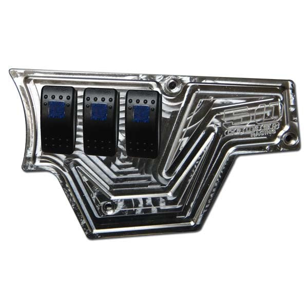 2pc XP 1000 6 Switch Dash Panel w/switches Silver