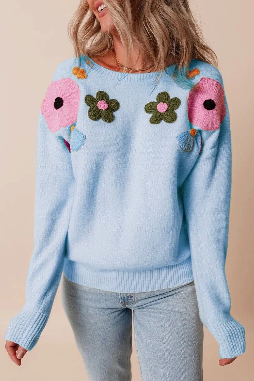 Sweaters Trendsi Chic floral crochet sweater