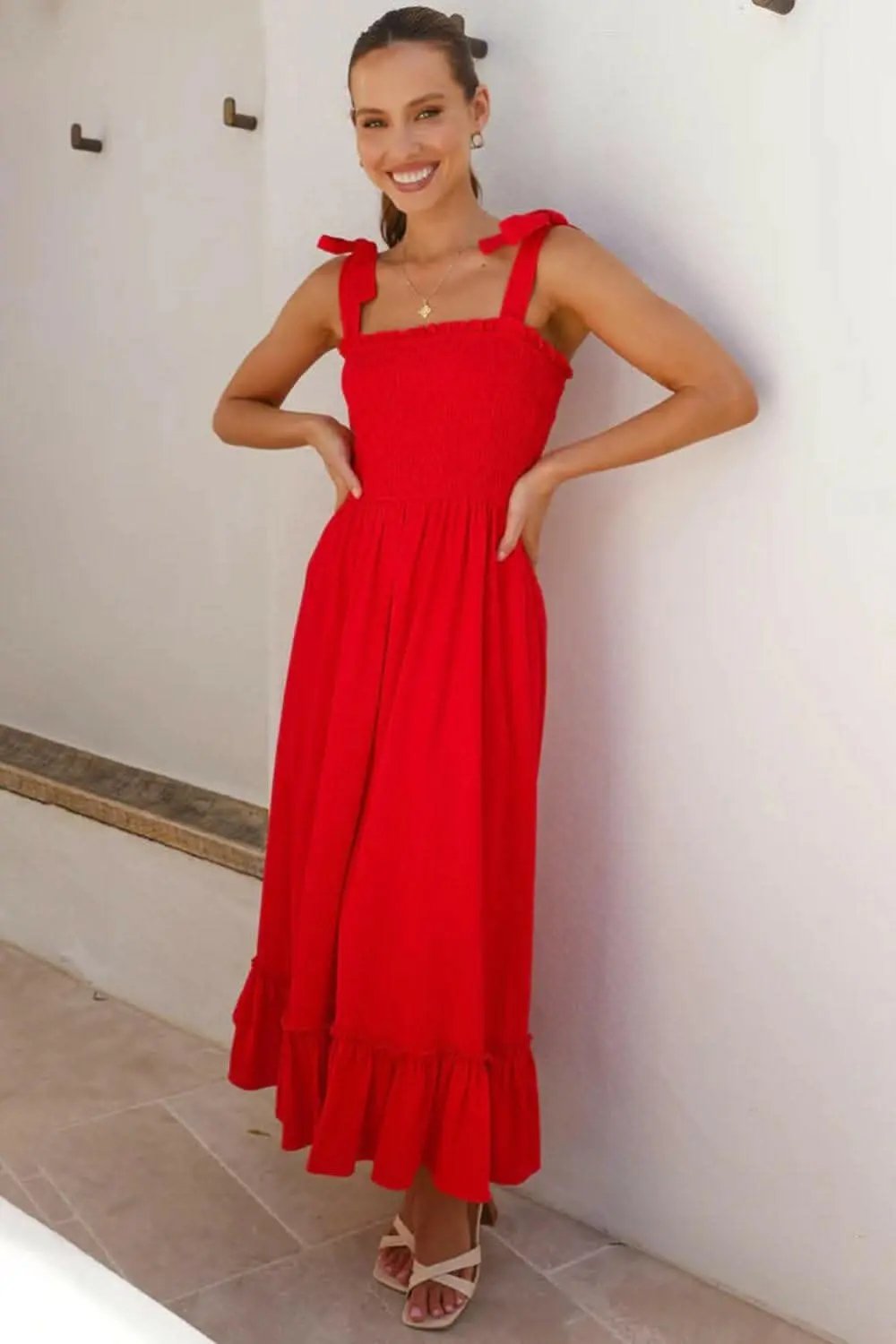 Dresses Trendsi swimwear - Elegant smocked ruffled dress