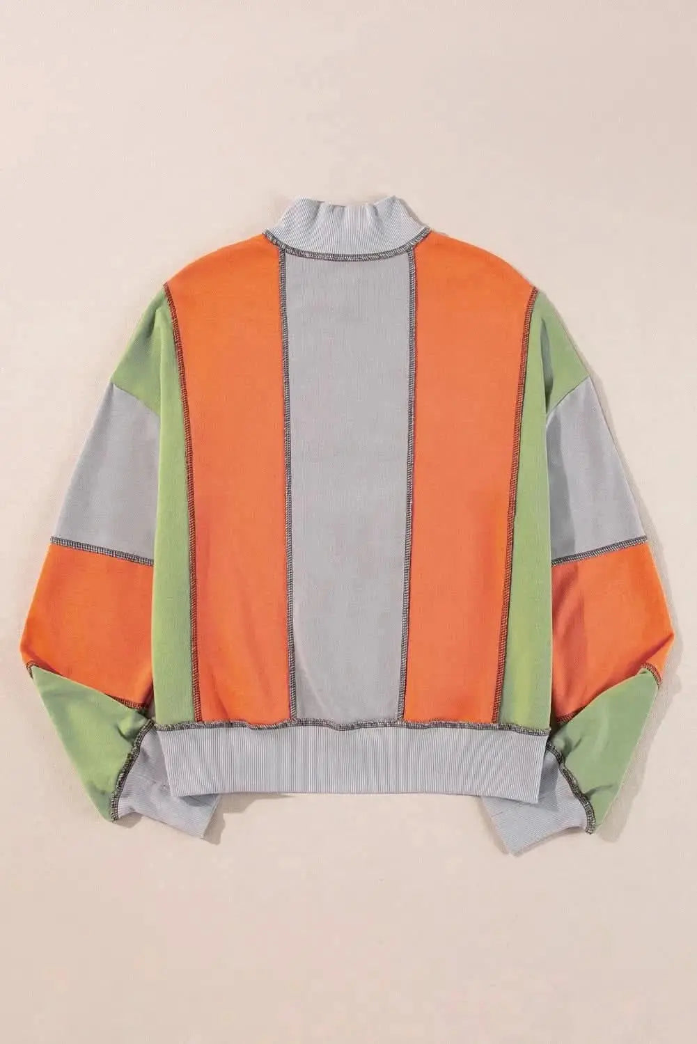 Trendsi Women's Color Block Sweatshirt With Exposed Seam — Relaxed Fit