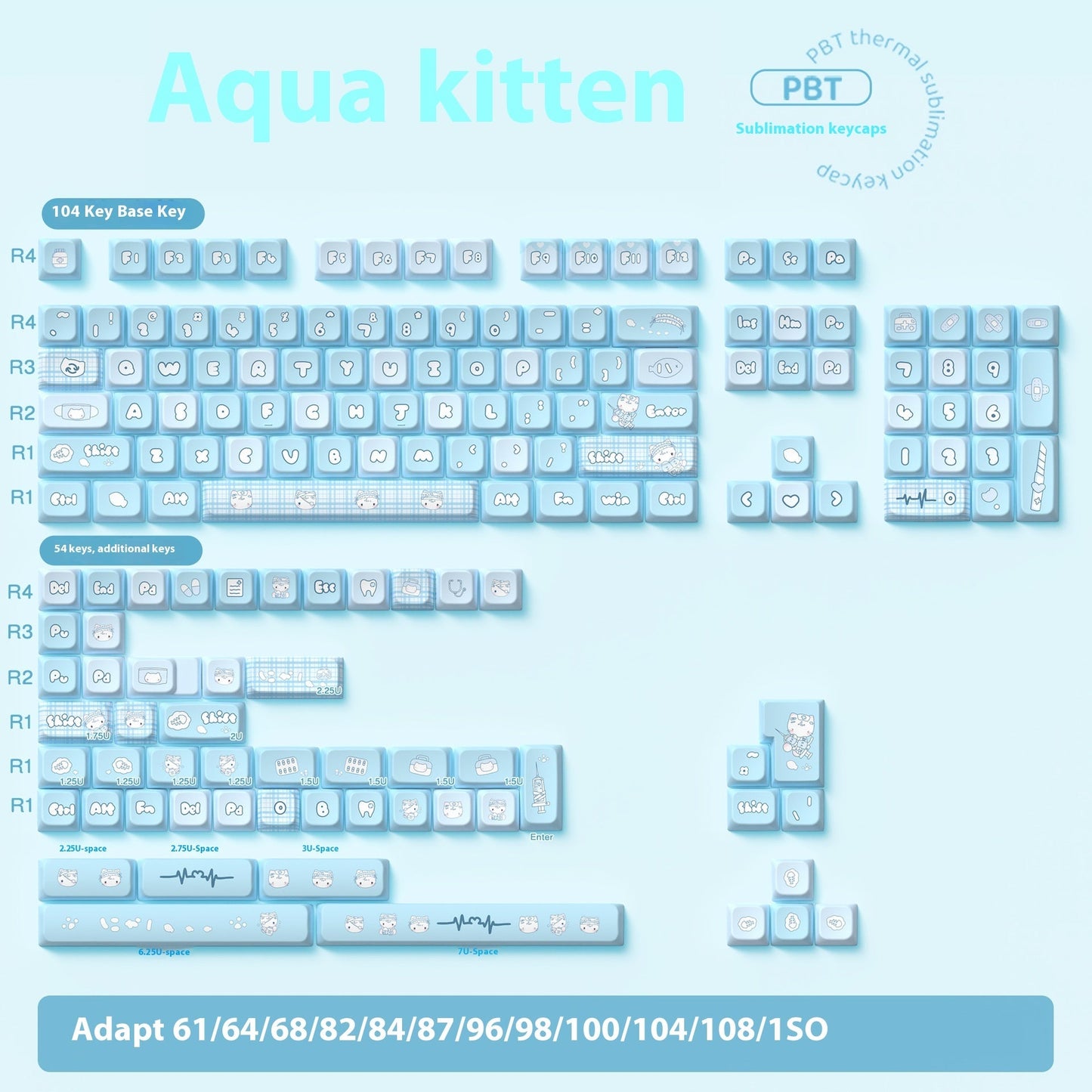 Water Color Kitten Highly Personalized Customized Original Key Cap