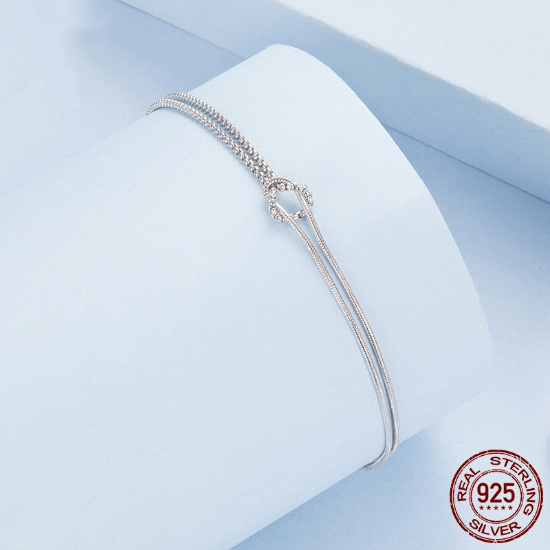 S925 Sterling Silver Shuttle Bracelet