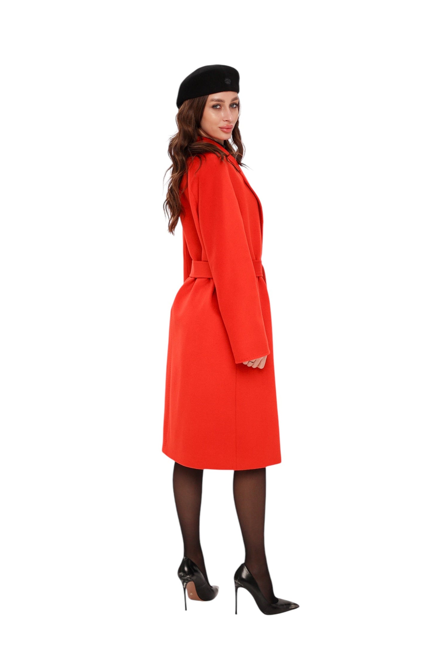 Abrigo Chester Premium de lana y cachemir en rojo Sicilia