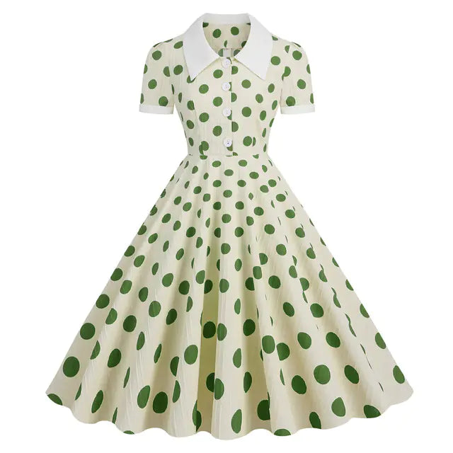 Elegant 1950s Embroidered Mesh Retro Party Dress