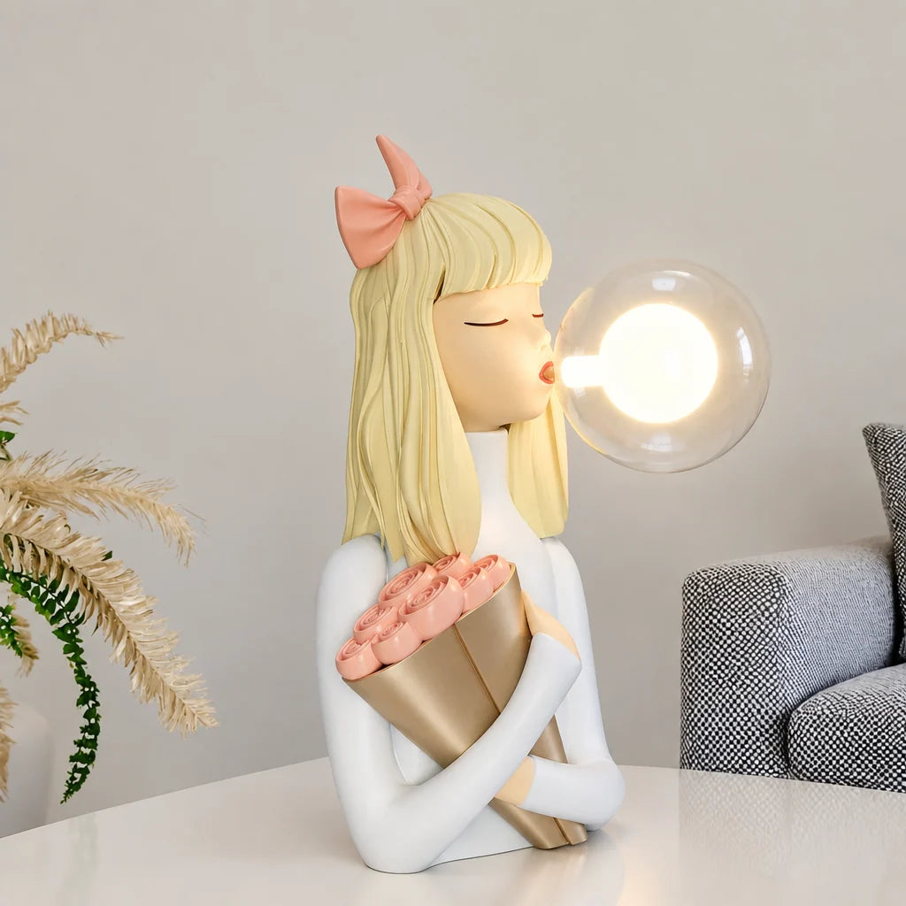 Parisian Bubble Girls Clear Glass LED Table Lamps