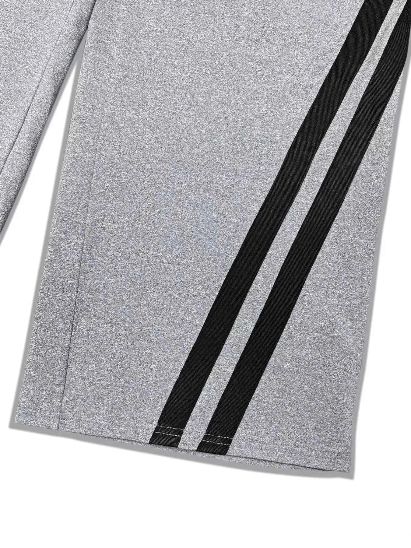 Pantalones de pernera ancha con rayas y contraste de talla grande