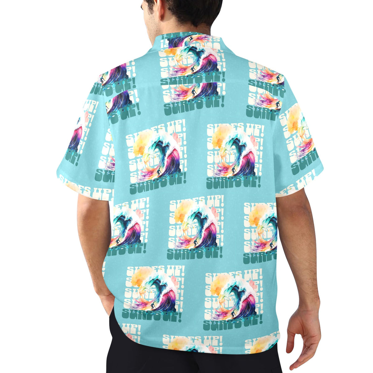 Surf's Up Men's All Over Print Hawaiian Shirt (Made in USA)