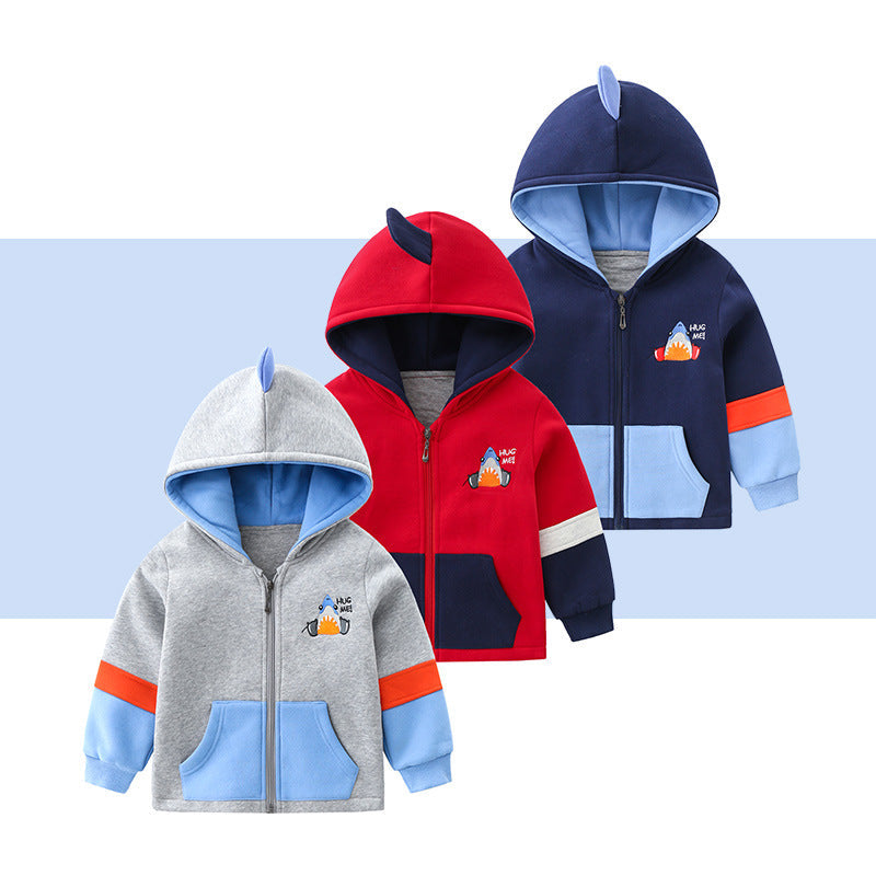 Children's Hooded Cotton Padded Zipper Jacket