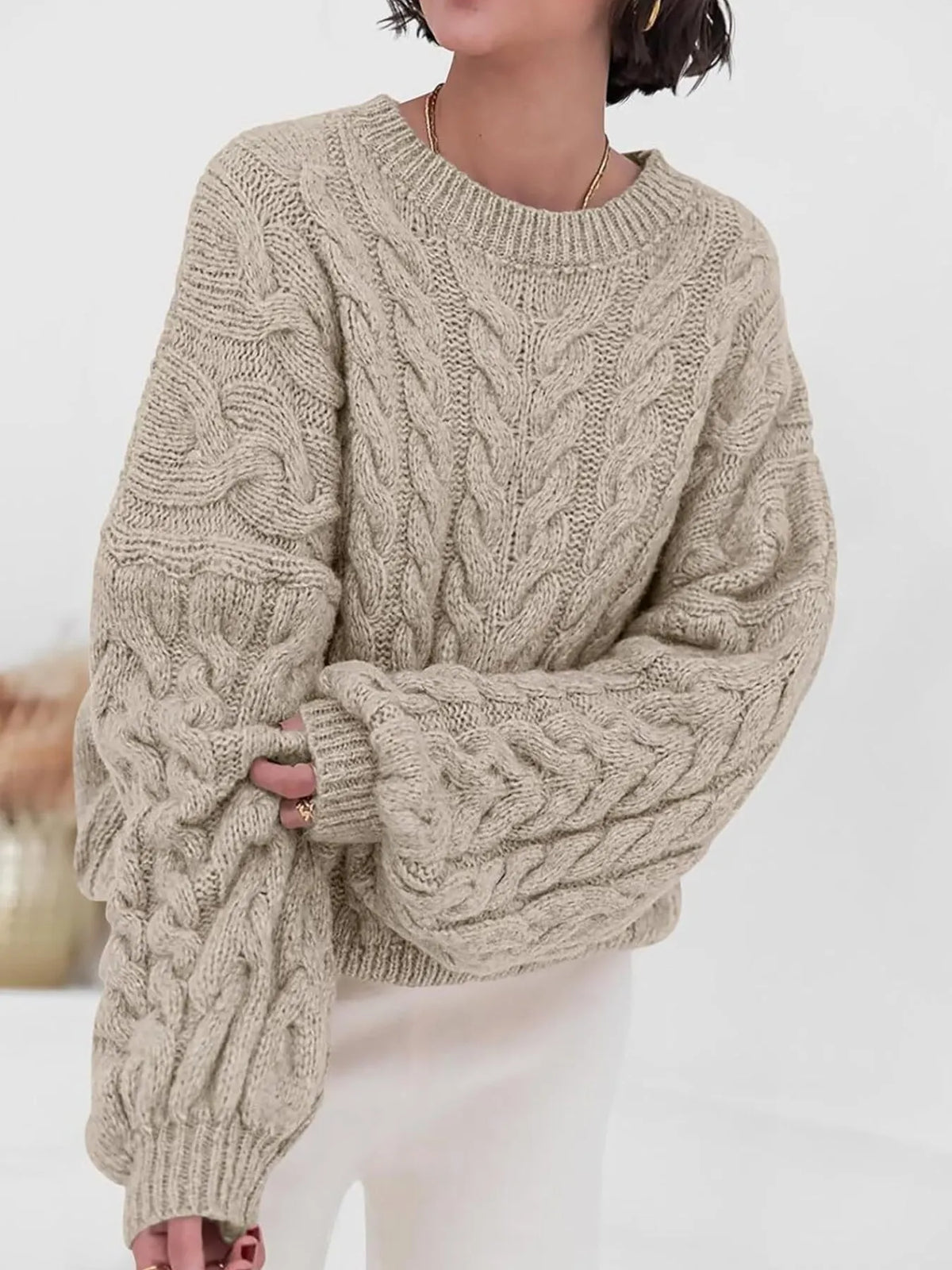 Cable Knit Long Sleeve Sweater