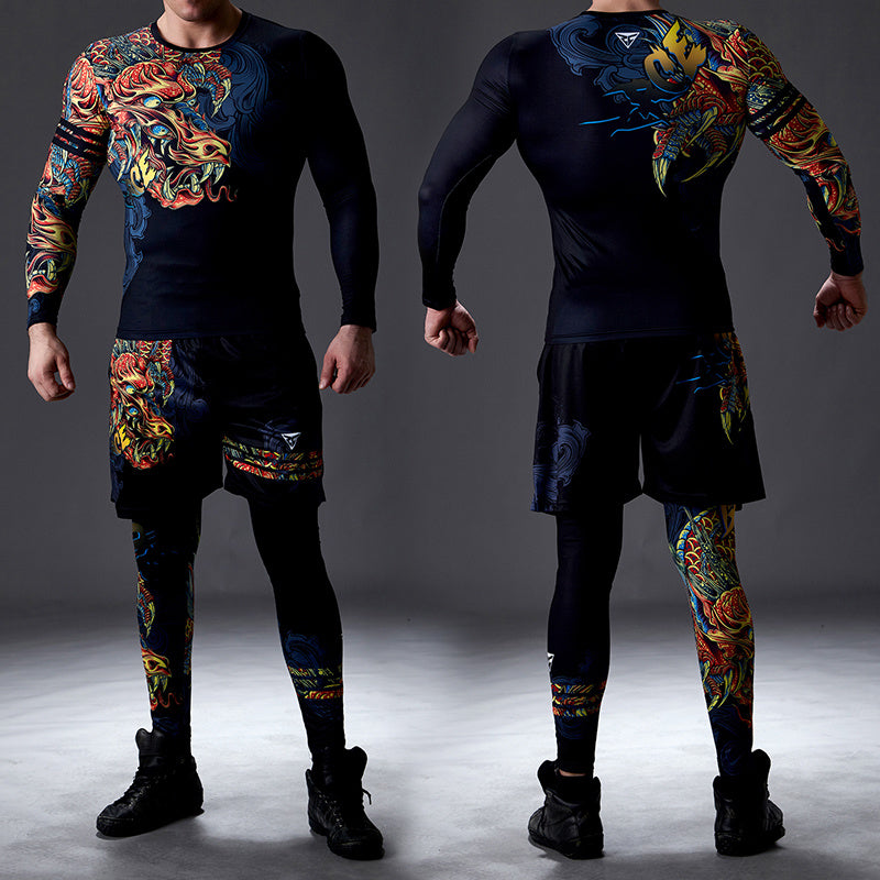 Traje de fitness de secado rápido y absorbente de sudor para hombres