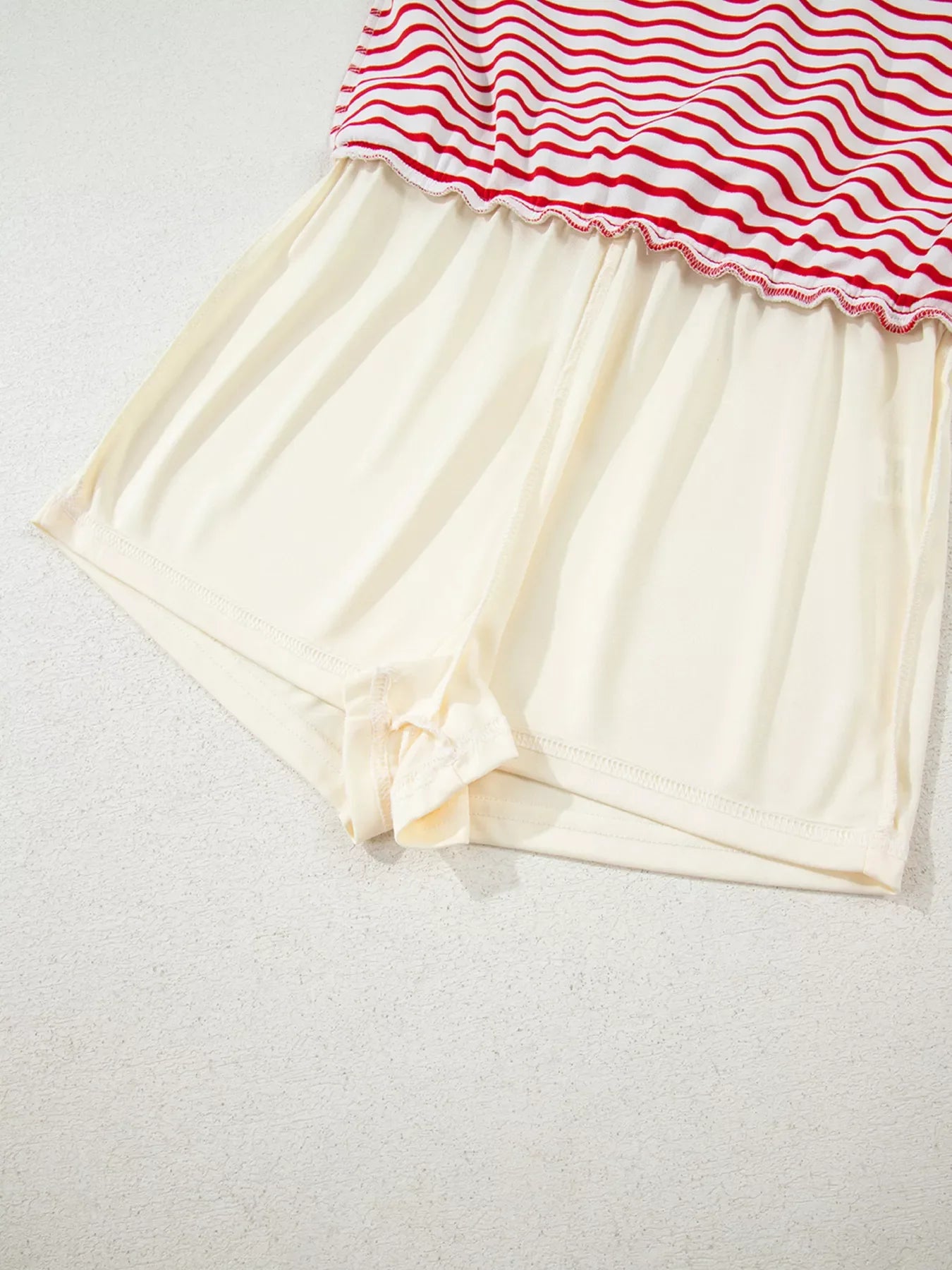 Conjunto de dos piezas de jersey de punto con cuello en V a rayas, hombros caídos y falda pantalón
