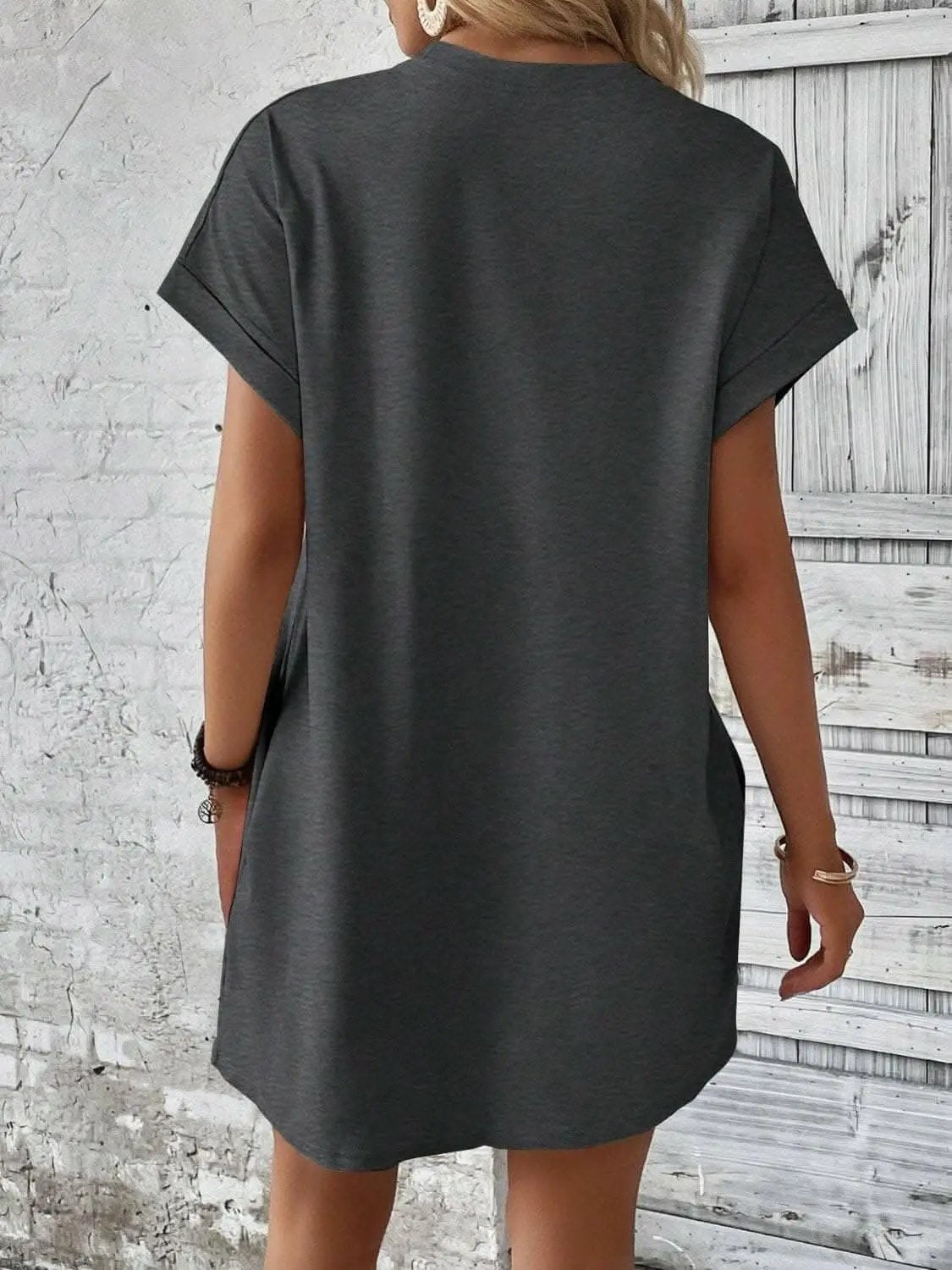 Women's Mini Dress Round Neck by Trendsi | Light Gray