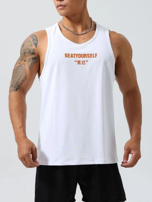 Camiseta de tirantes con cuello redondo talla grande para hombre