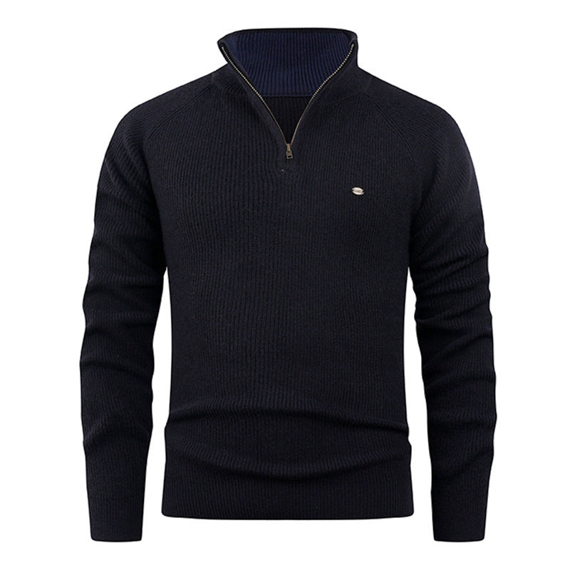 Autumn And Winter Men's Vertical Rib-Knit Sweater