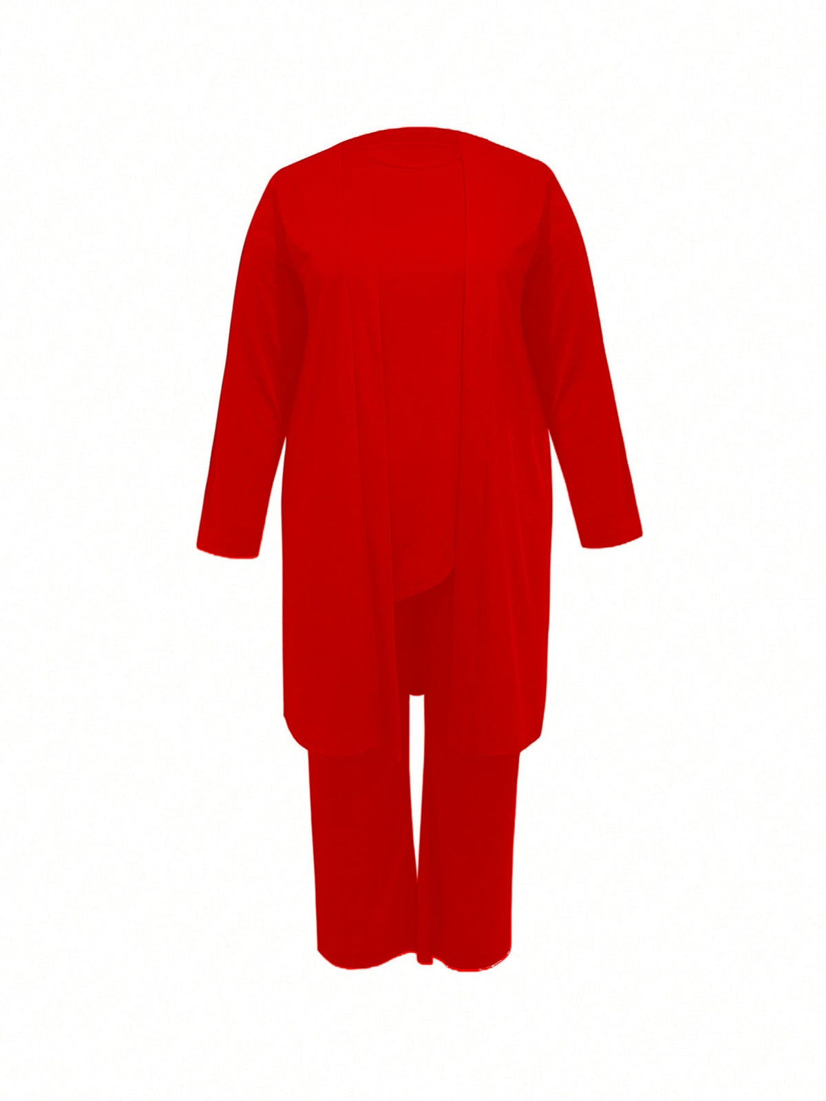 Women’s Red 3-piece Loose Outfit Pants Set