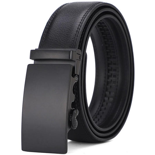 Cinturones de piel de vacuno para hombre con hebilla automática que combinan con todo