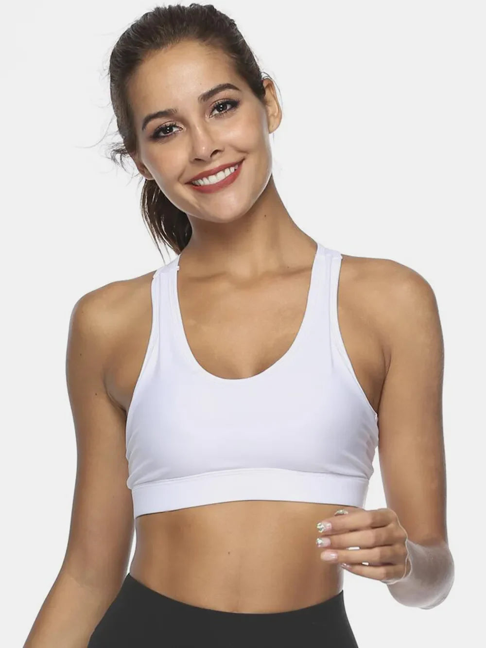 Camiseta de tirantes deportiva con cuello redondo y abertura