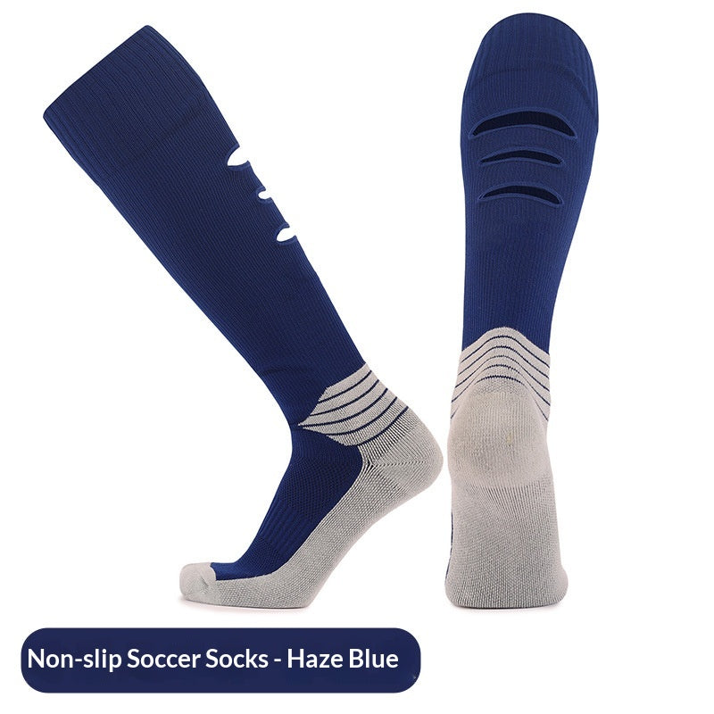 Cross-border Long-tube Sports Socks Thickened Non-slip Towel Bottom Mens Football Training Socks Sweat-absorbent Breathable Professional Football Socks