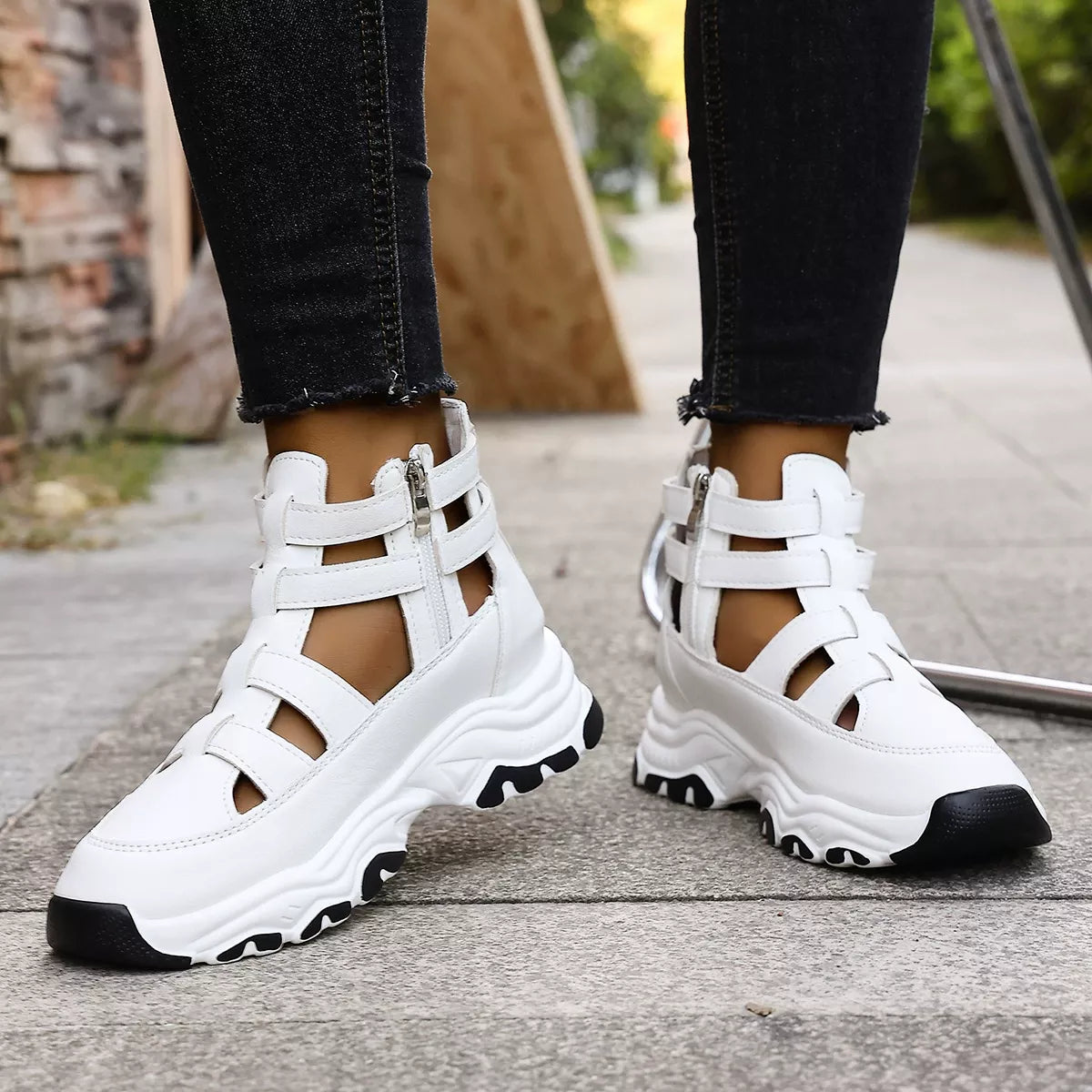 Cutout Platform Sneakers