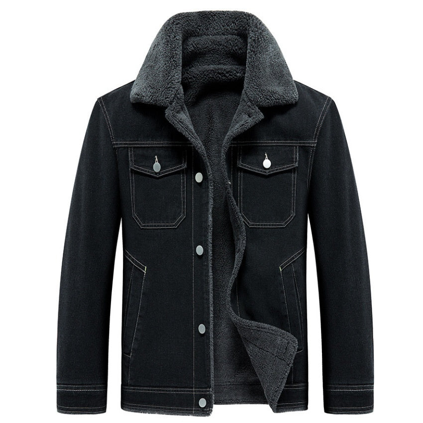 Spring And Autumn Warm Padded Youth Men's Denim Jacket