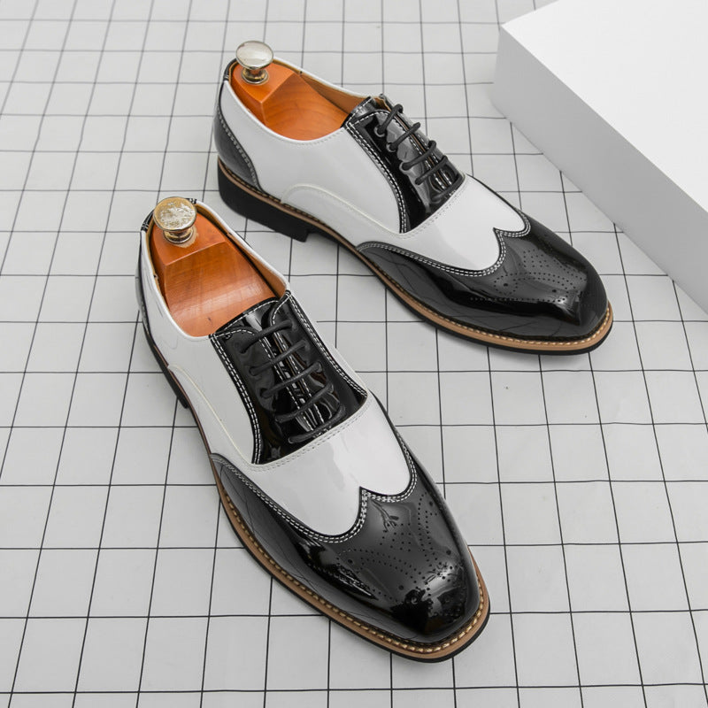 Men's Brogue Plus Size Color Matching Shoes
