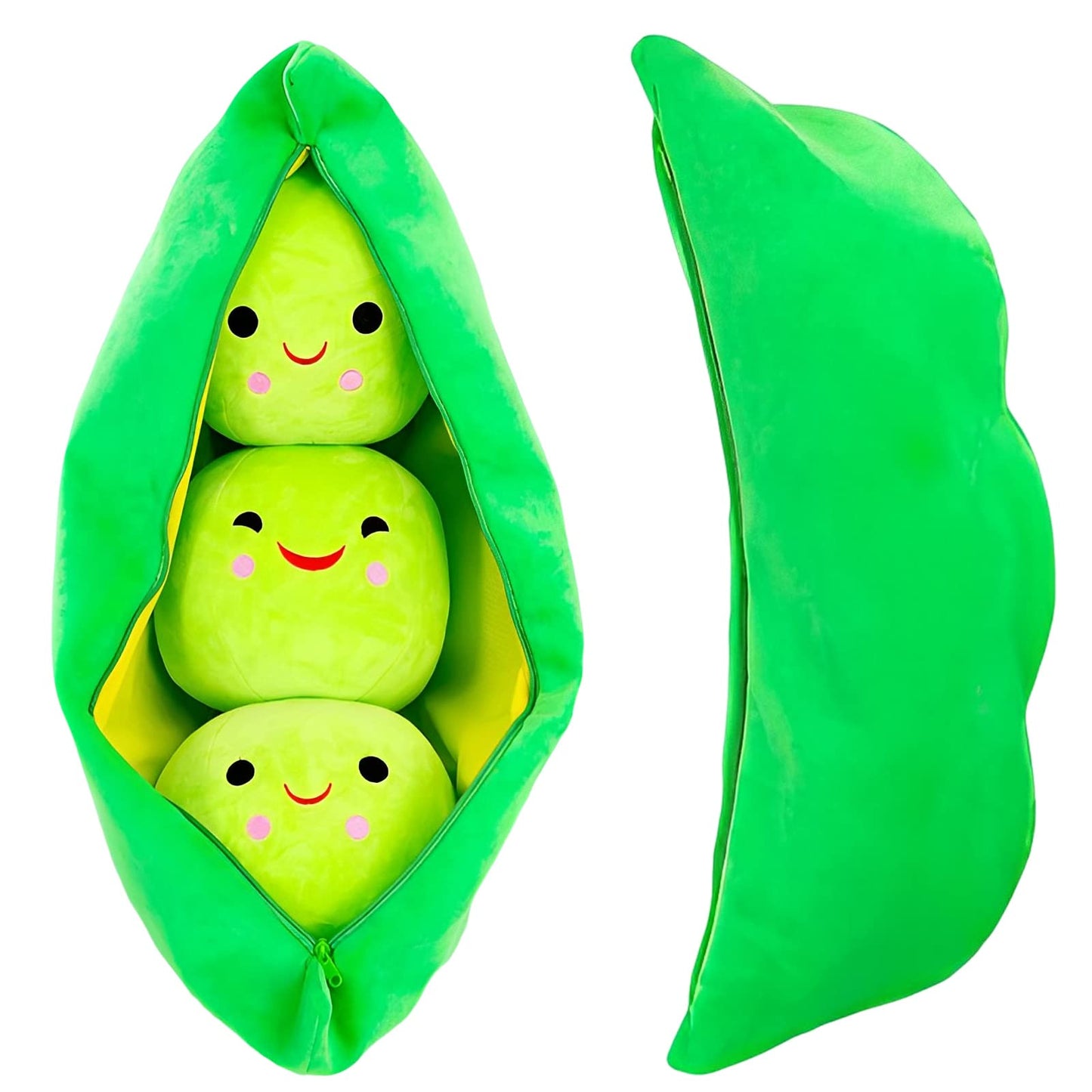Giant Peas in A Pod Plush Toy Pea Pod Pillow Cute Pea Stuffed Toys Plant Doll Various Sizes (Green Beans27.5/70cm)