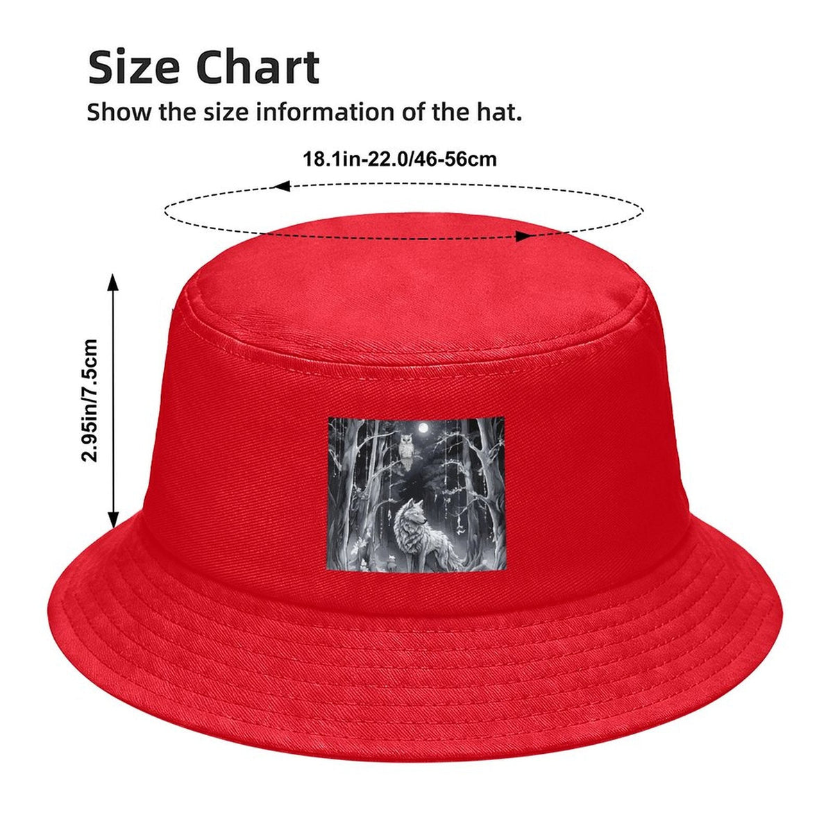 Ethereal Wolf Children’s Bucket Hat (Front Printing)