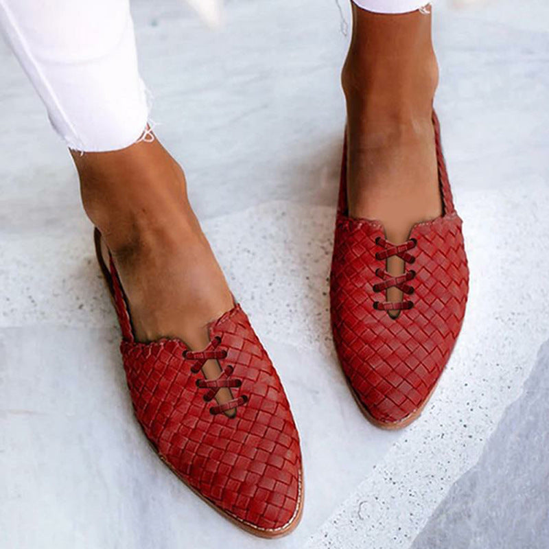 Women's Woven Lace-Up Sandals